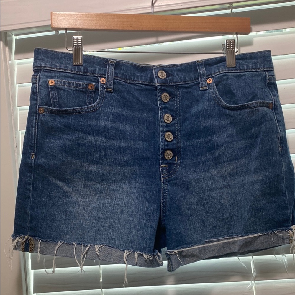 GAP Blue Jean Shorts High-Waisted Cut-Off